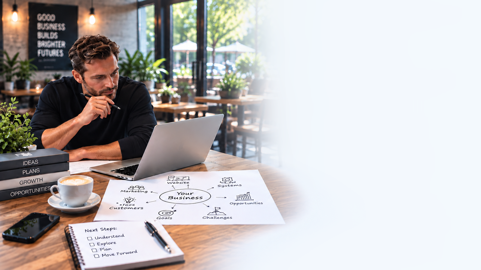 Business owner considering the right digital next step