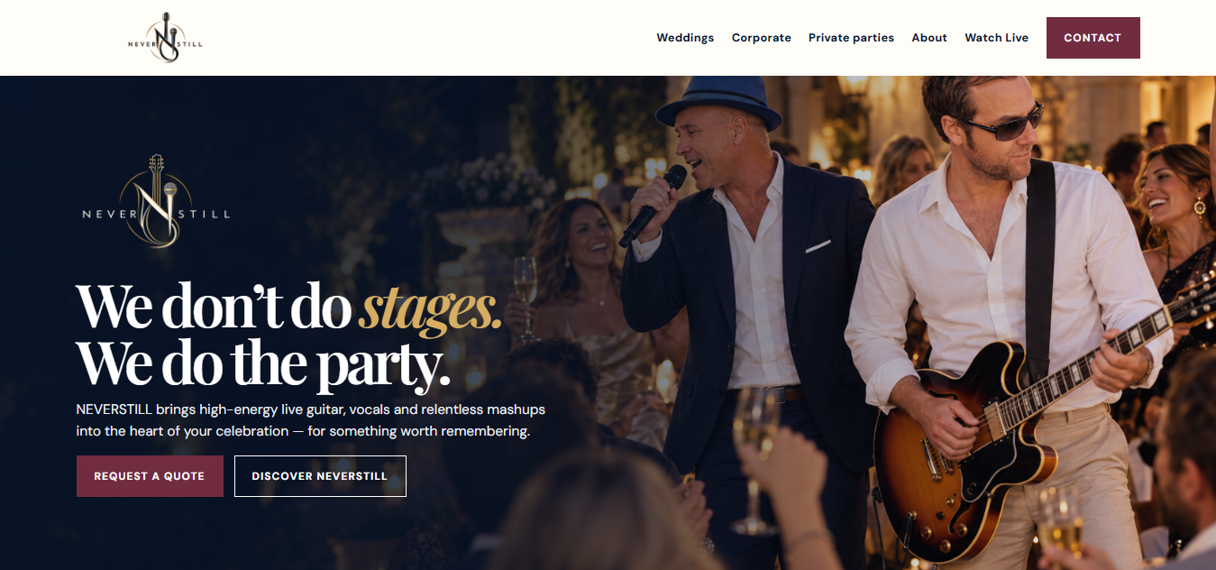 NeverStill website preview